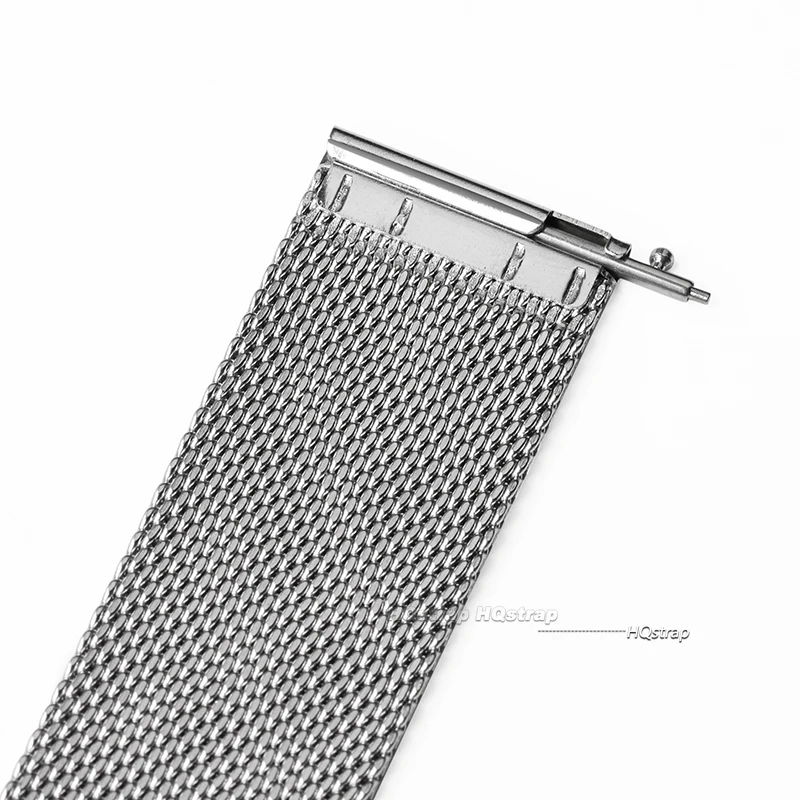 Elegant Stainless Steel Mesh Milanese Loop Watch Band with Folding Buckle and Quick Release Strap