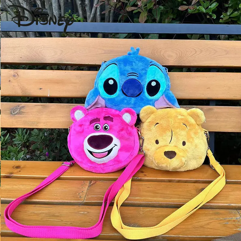 Disney's New Plush Crossbody Bag Fashionable High Quality Children's Zero Wallet Cartoon Cute Versatile Popular Girl Phone Bag