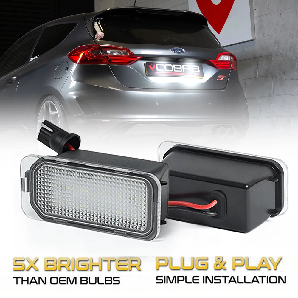 2 Lampes LED Pour Plaque D’immatriculation Ford Focus/Kuga/Mondeo - Blanc Froid 6000K