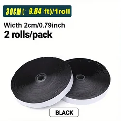 Versatile Self - Adhesive Hook and Loop Fastener Disks with Glue - 20mm Wide (Black 3OCM)