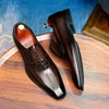 Hand-rubbed cowhide leather shoes for men, business formal shoes 2