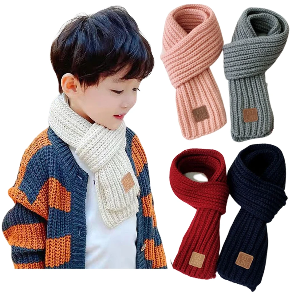 Bufanda de lana para niños y niñas, chal tejido, cuello de bebé, accesorios para mantener el calor, Otoño e | - AliExpress