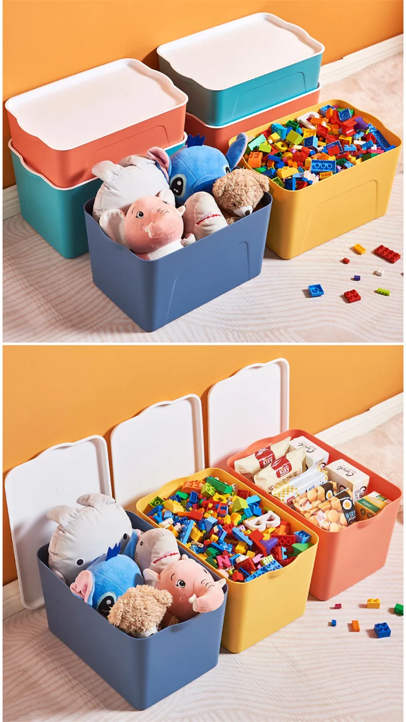 Description Picture 6 of itemThicken Plastic Sundries Storage Box with Lid Wardrobe Closet Desktop Organizers Home Dustproof Clothes Toy Storage Baskets