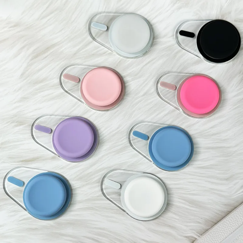 Cute Oval Magnetic Base Silicone Grip Bracket For iPhone 12 13 14 15 Pro Max Finger Stand Holder