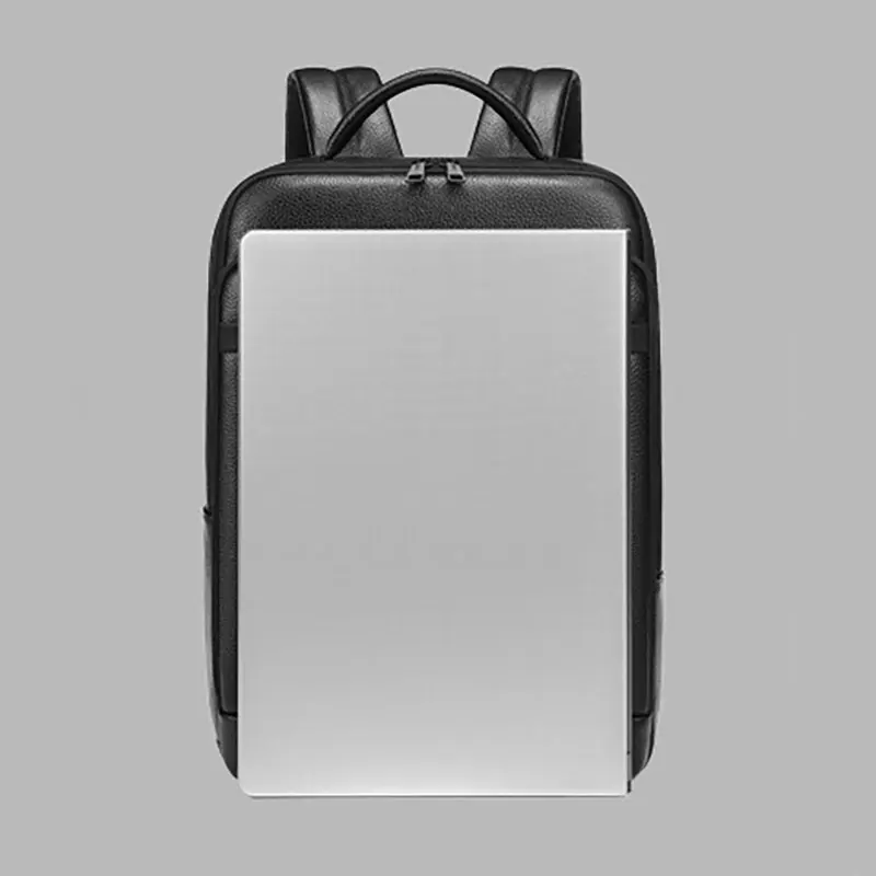 High-end 17 Inch Laptop Bag Men Business Travel Genuine Leather Capacity Backpack Quality Luggage Large Size Designer Handbag