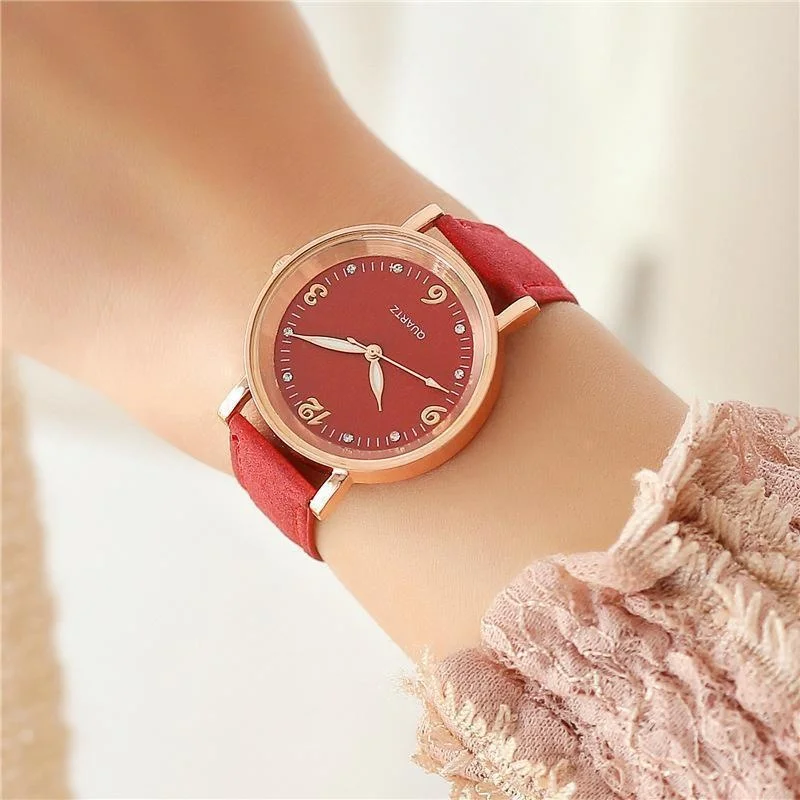 Women's Luxury Leather Band Quartz Bracelet Watch