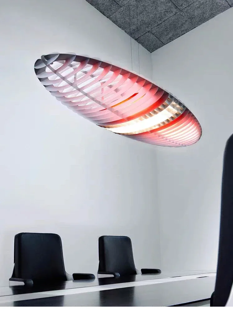 Description Picture 4 of itemDesigner Pendant Lamp Creative Restaurant Chandelier Hotel Living Room Dining Table Decor LED Spaceship Hanging Light