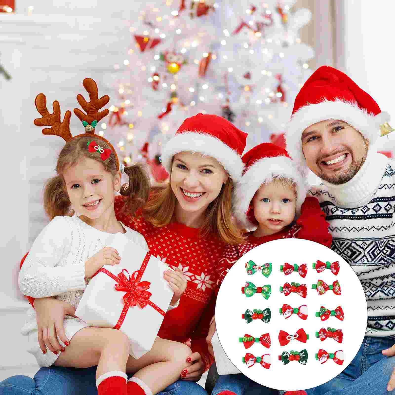 

Christmas Series Hair Clips Bow Bowknot Accessories Girls Pin Women Decoration Barrette