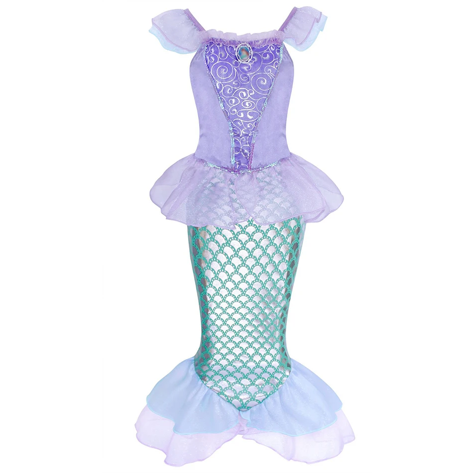 thumbnail image 1 of Disfraz de princesa Disney para niña, vestido de Frozen, Elsa, Anna, Bella, Blancanieves, Ariel, fiesta de cumpleaños, 2-12 años, 1 of 5