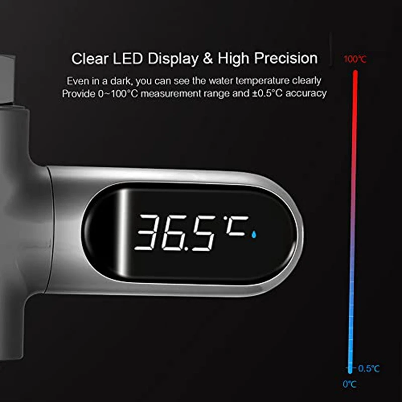 LED 디지털 디스플레이 샤워 온도계, 욕조 온도계, 1 세트