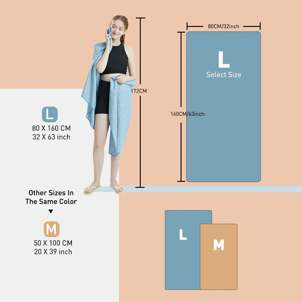 Microfiber Quick Dry Gym Towel Silver ION OdorFree Absorbent Fiber Fast Drying Workout Gear for Body Sweat Working Out Towels