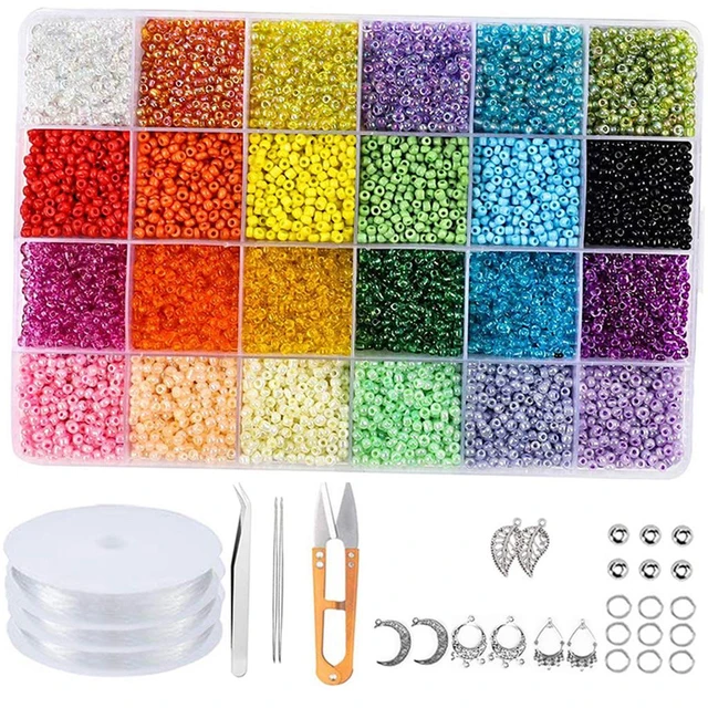 Glass Seed Beads for Jewelry Making Necklace Ring Bracelet Kits.