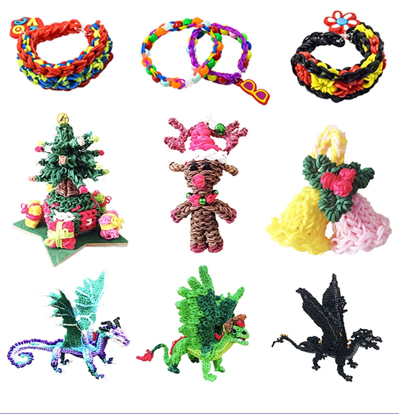 DIY rubber bands bracelet for kids or hair rubber loom bands refill band make woven bracelet Handmade Christmas Gift 300 bracelet jewelry