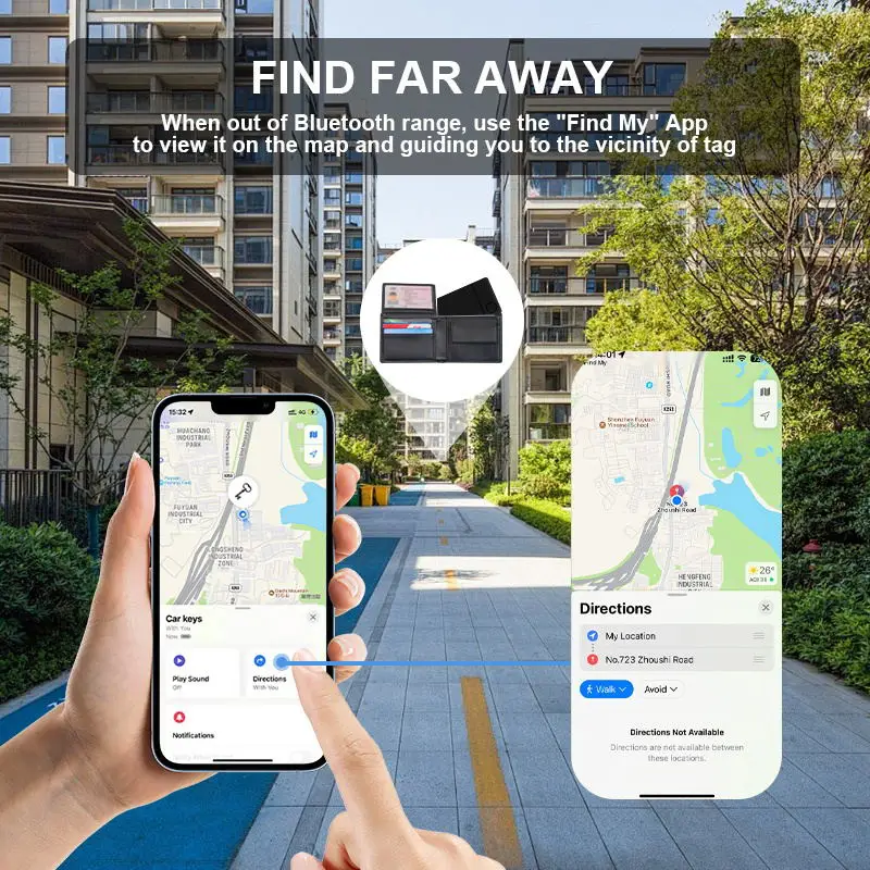 Smart bluetooth locator For Apple Smart Locator GPS Tracker Positioning Tag Luggage Passport Wallet Bluetooth Anti-loss Card Device Works With Find My