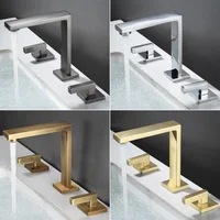 Dual Handle Basin Faucet Retro Brass Dual Holder Dual Control Tub Faucet Hot and Cold Bathroom Faucets Torneira Banheiro Luxo 2