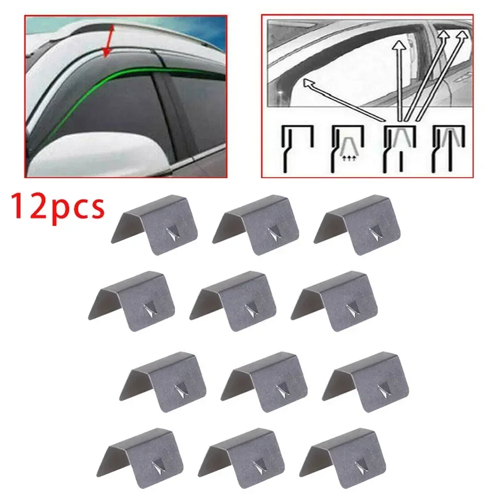 Wind / Rain Deflector Metal Fitting Clips Replacements For Heko G3 SNED Clip Stainless Steel Car Window Deflectors Accessories car window deflectors