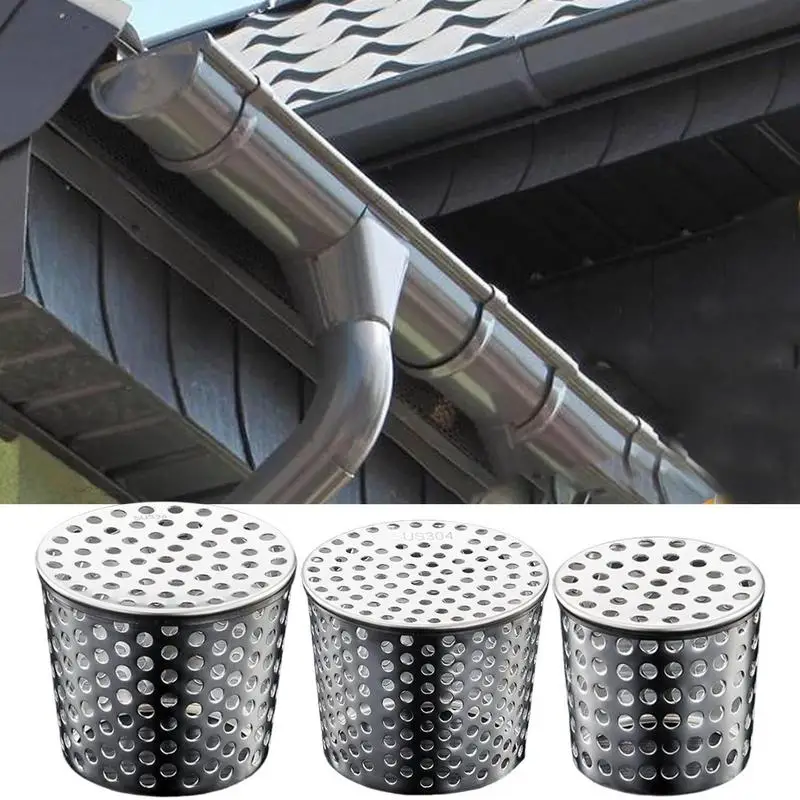 new 1pc Anti Blocking Gutter Guards 304 Stainless Steel Circular Shape Rooftop Floor Drain Cover Gutter Guard Anti Insect Bird