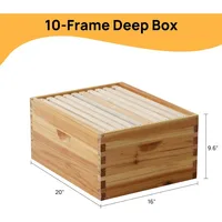 10-Frame Langstroth Bee Hive Coated with 100% Beeswax Includes Beehive Frames and Foundations (1 Deep Boxes & 1 Medium Boxes) 2