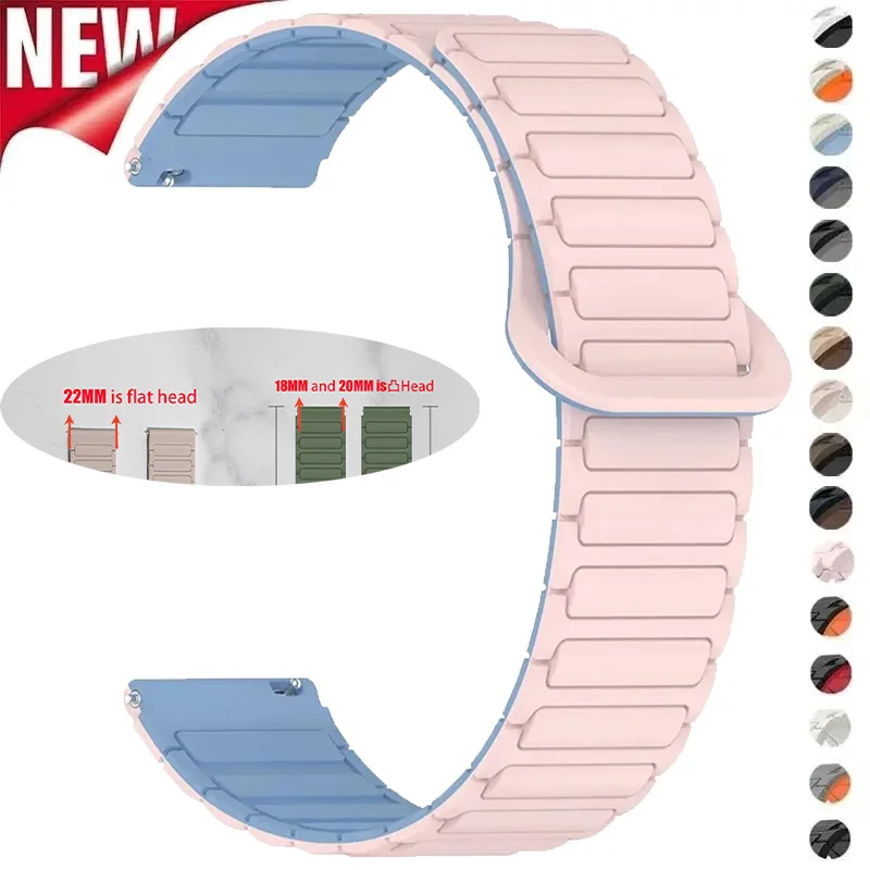 삼성 갤럭시 워치 7 6 5 4 5Pro 6 4 클래 18mm 20mm 22mm 마그네틱 밴드, 화웨이 워치 GT6 GT5 5Pro 46mm용 실리콘 루프