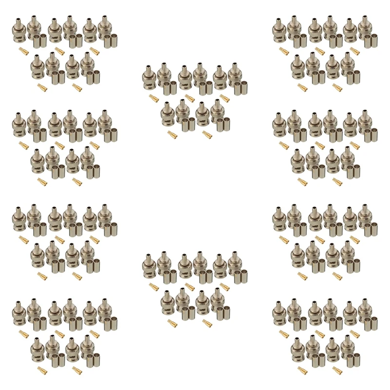 

100 комплектов, обжимные разъемы BNC Male RG58