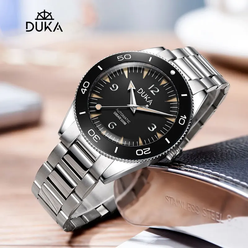 DUKA Mens Watches Ceramic Bezel Automatic Mechanical Watch For Men Stainless Steel Sapphire Chronograph Luxury Accessories 2023