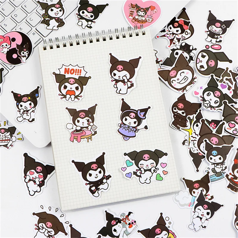 Cartoon stickers 50/100Pcs Sanrio Hello Kitty Kuromi Melody Cinnamoroll laptop skin DIY diary stationery gifts