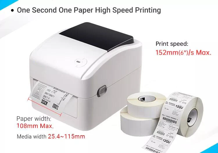 bluetooth pocket printer 420B Thermal Label Printer Barcode Printer Support 25mm-108mm Label Shipping printe Express Waybill ePacket QR Code cheap mini printer