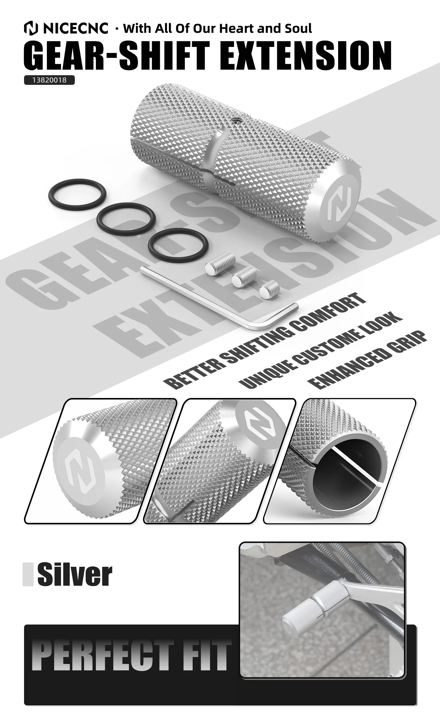 Für BMW R1250GS GSA Schalthebelverlängerung R1300GS R1200GS Adventure G310GS F800R F800ST F900R R850GS K1600GT S1000XR RnineT – Detail 11