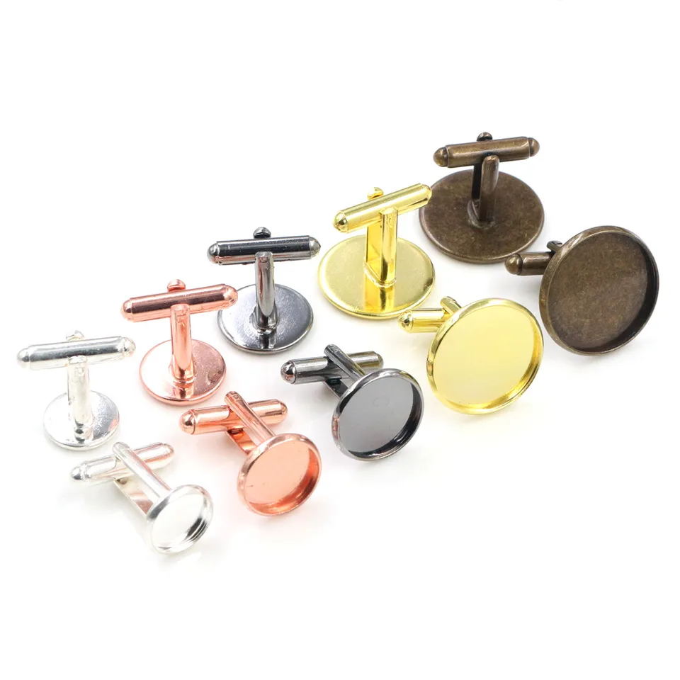 20 Pièces Pour Boutons De Manchette DIY – Accessoires Lien, Coussin, Base En Cuivre (Neuf)