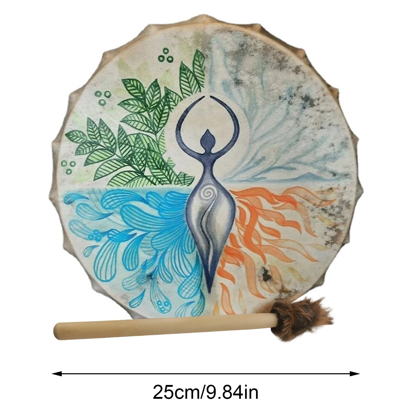 Shaman Drum 25cm Round Tree of Life Retro Handmade Goddess Siberian Music Spiritual wooden hand drum musical percussion instruments