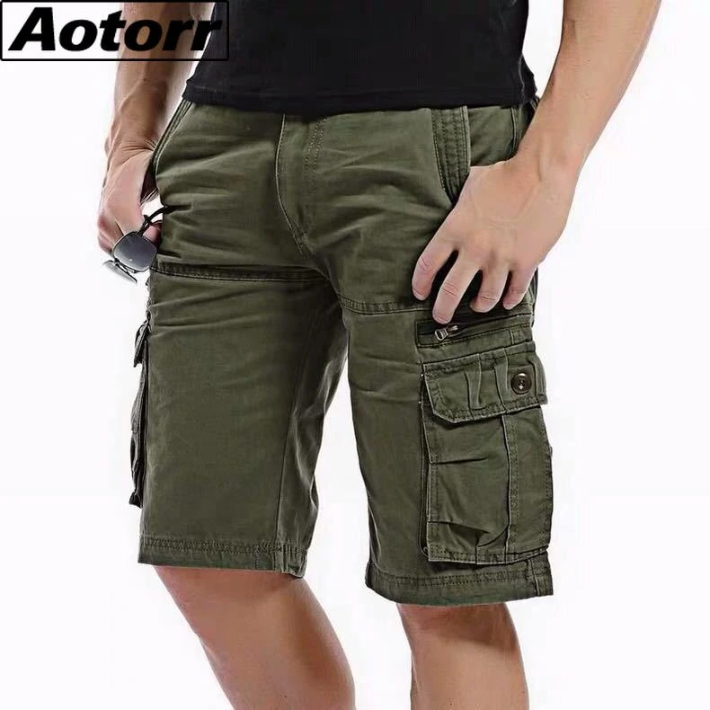 klap Dij fiets 2023 New Summer Mens Cargo Shorts Cotton Pocket Tactical Shorts Men  Military Pants Solid Color Casual Short Pants 28~40 No Belt| | - AliExpress