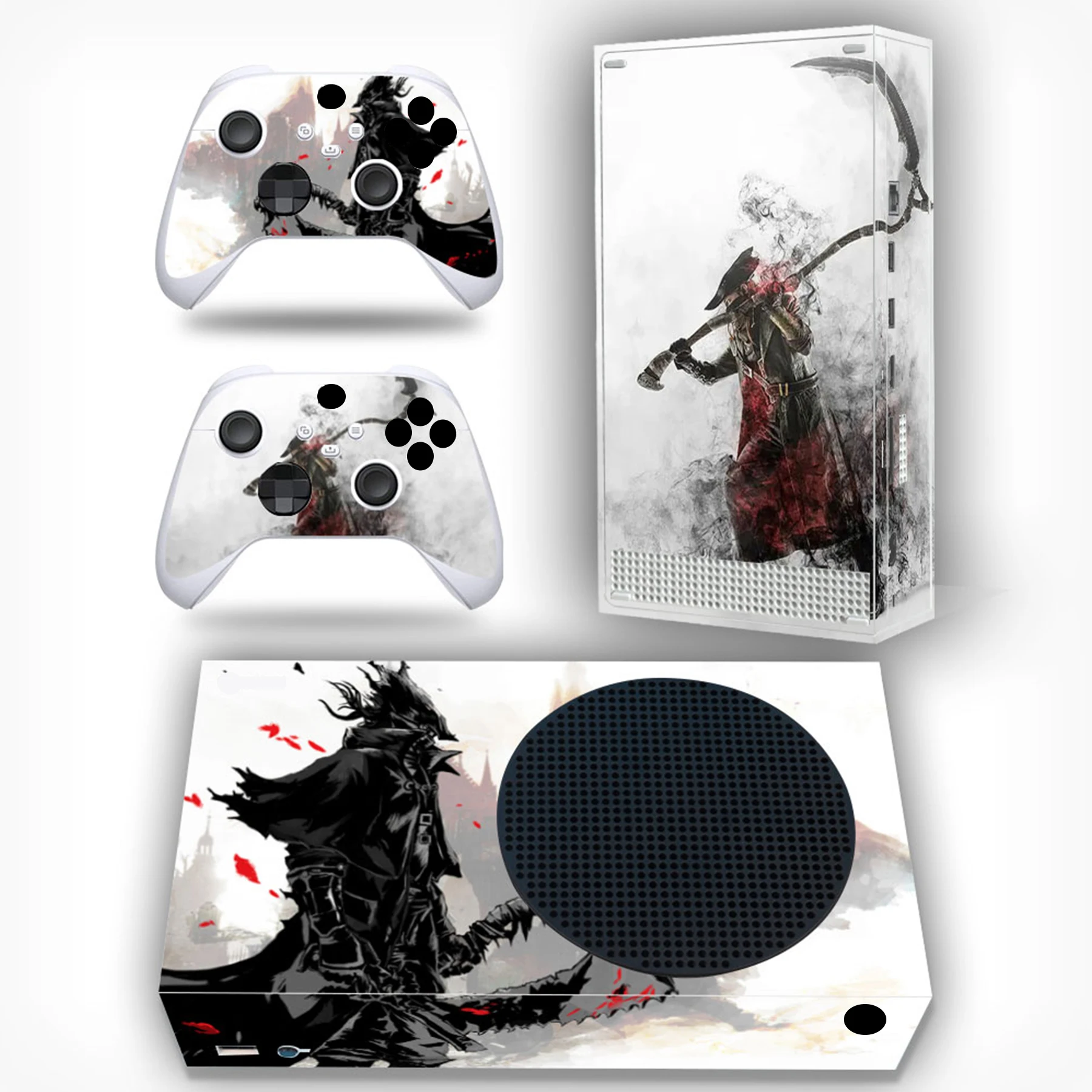 For X-box Series S Console and 2 Controllers Skin Sticker Killer Design Protective Vinyl Wrap Cover Full Set Xbox Series S
