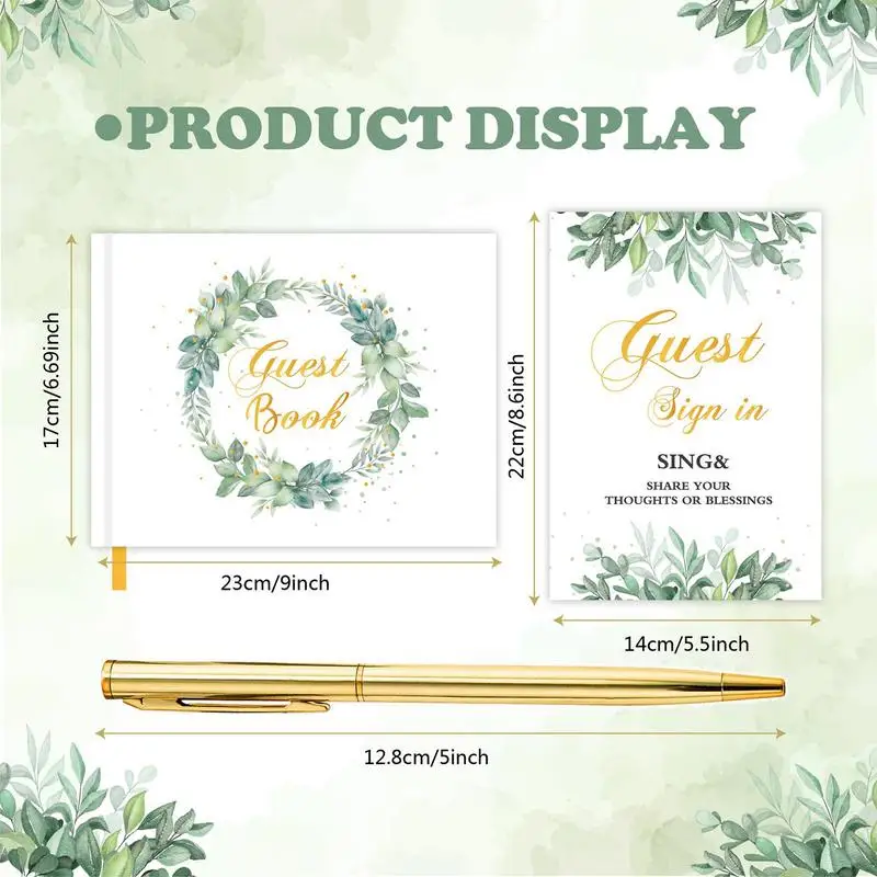 Wedding Books For Guests To Sign 120 Pages Elegant Bridal Guest Book Hardcover Photo Album Sign-in Book Includes Sign-in Pen 4