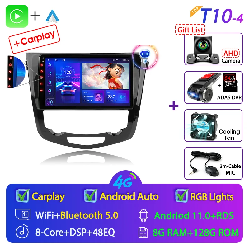 pioneer car stereo Srnubi 2 Din Android 11 Car Radio for Nissan Qashqai 2 J11 X-Trail T32 Rogue 2013-2021 Multimedia Player 2Din Carplay Stereo DVD headrest monitors with bluetooth Car Multimedia Players