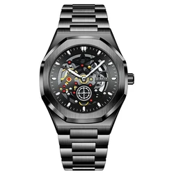 LIGE Luxury Men's Skeleton Design Quartz Wristwatch - Waterproof & Luminous with Steel Strap (8)