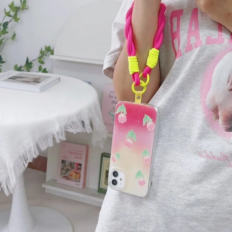 Phone wrist strap Anti-lost Lanyard Hand Chain Phone Wrist Straps Hanging Rope Candy Colors Phone Chain Cellphone Strap