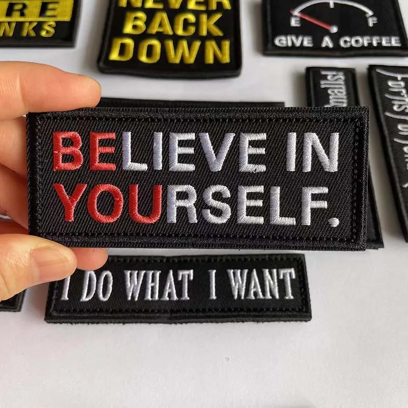 Inspirational Embroidery Alphabet Hook and Loop Patches