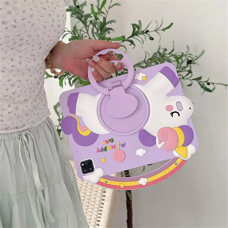 Colorful Cartoon Unicorn Silicone Tablet Protective Case