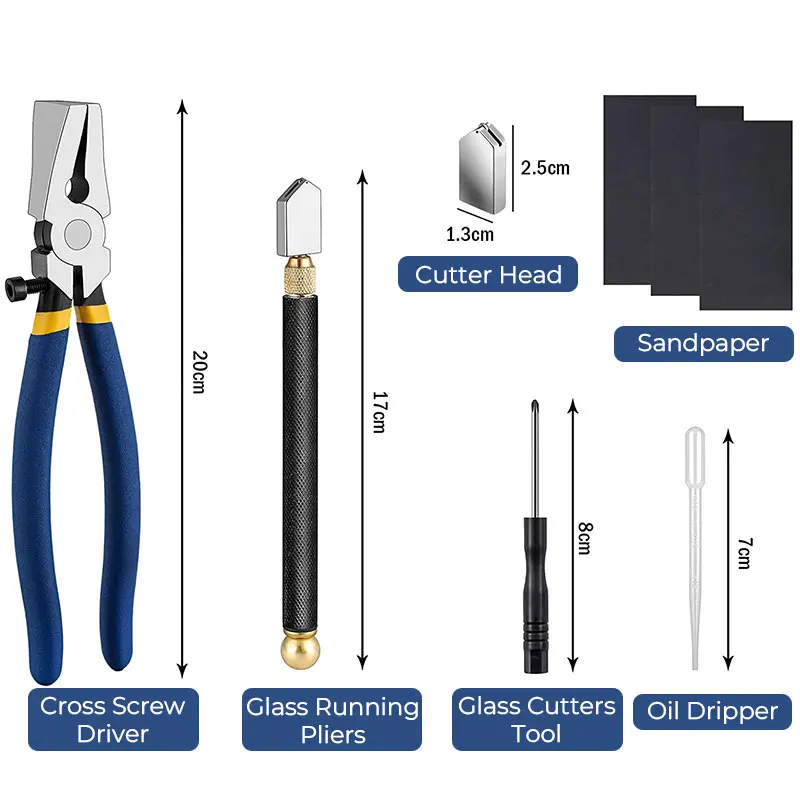 Cutter Kit Glass Tile Stained Glass Supplies With Heavy Duty Glass Running Pliers Porcelain