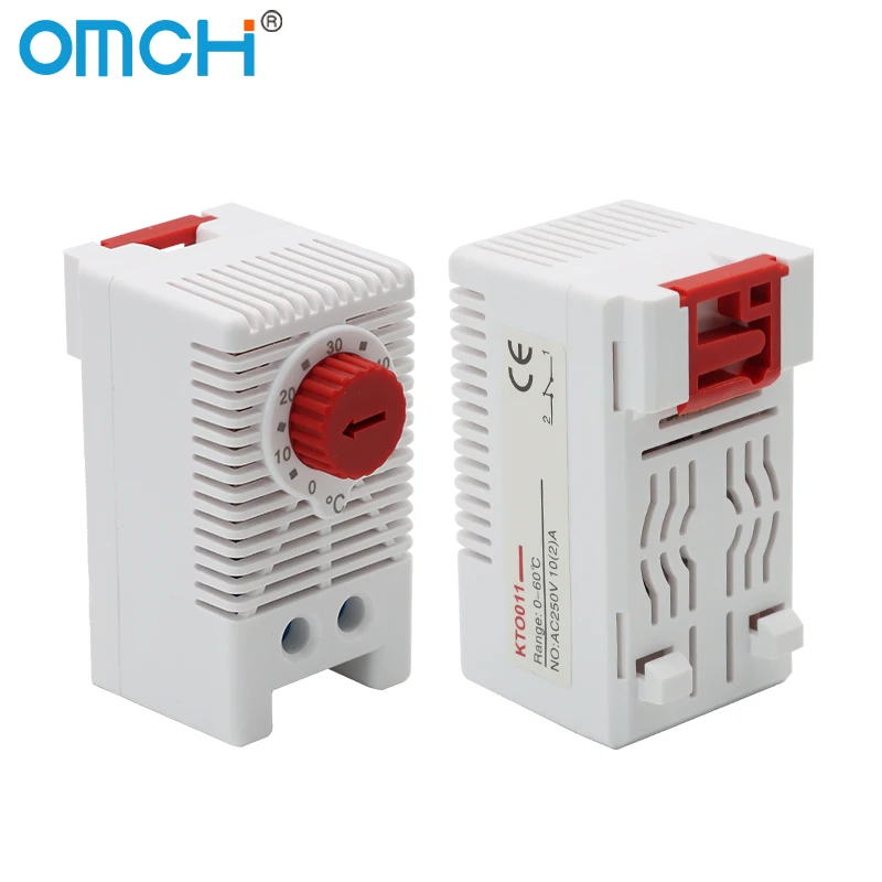 OMCH KTO011 KTS011 NC/NO DIN 레일 캐비닛 온도 조절기 0-60 ℃ 250VAC 10A 바이메탈 온도조절기 기계식 온도 조절기