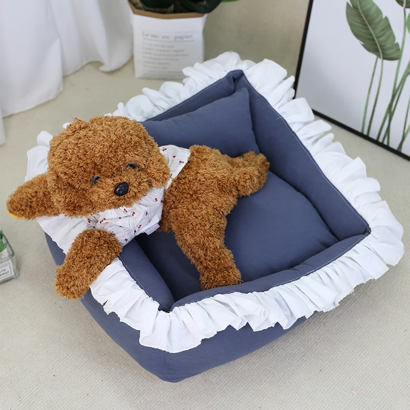 

Милая кровать для домашнего питомца, мягкая дышащая кровать для маленьких собак и кошек, нескользящая подошва, САМОНАГРЕВАЮЩАЯСЯ, машинная стирка