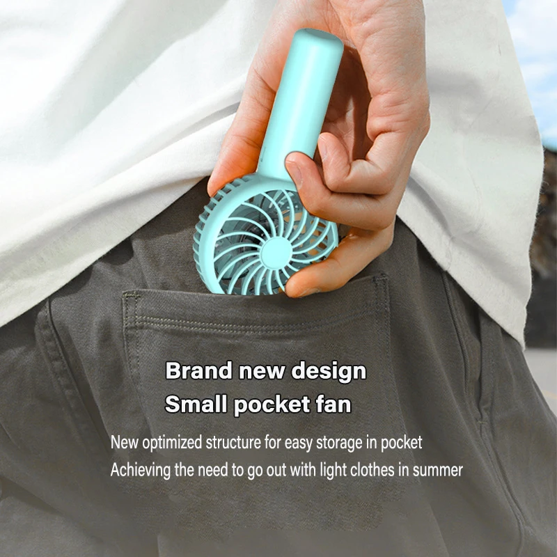 Portable Handheld Fan Small Cooling Fan USB Rechargeable Mute Cooler Handheld Fan Mini USB Rechargeable Desk Outdoor - Image 2