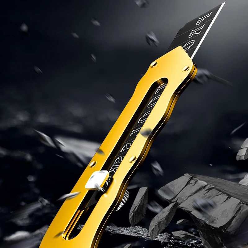 1pcs Metal Utility Knife 10pcs 18mm Blades Pocket Knife Cutting Paper Demolition Express Multifunctional Art HY-180 utility knife