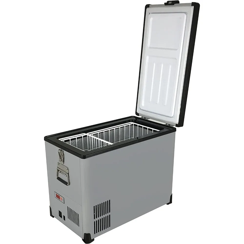 FM-62DZ 62 Quart Dual Zone Portable Refrigerator and Deep Freezer Chest, AC 110V/ DC 12V, Real Freezer for Car, Home