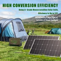 Kit de panneaux solaires monocristallins 6000W, panneau photovoltaïque étanche, adapté aux maisons, aux camping-cars, aux yachts et aux systèmes hors réseau 5