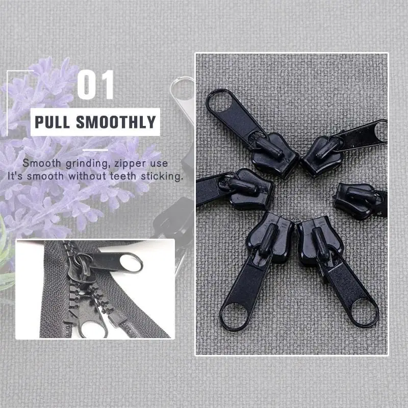 유니버설 즉석 지퍼 수리 키트, 즉석 지퍼, 교체 지퍼 슬라이더, 치아 구조, 재봉용 새로운 디자인 지퍼, 12PCs/세트