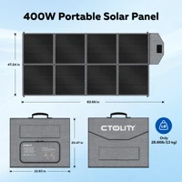 Panneau solaire CTOLITY SP400N 400W, charge USB Type C, portable, pliable, 41V, pour la pêche, le stockage d'énergie domestique, le camping-car, les voyages, le camping 2