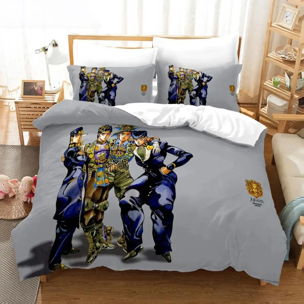 Anime JoJo Bizarre Adventure Jotaro Kujo Bettwäsche Set Jungen Mädchen Twin Queen Size Bettbezug Kissenbezug Bett Kinder Erwachsene – Detail 13