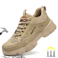 Unisex Mesh Steel Toe Cap Summer Safety Shoes For Men Light Breathable Sneaker Comfortable Indestructible Hombre Work Sneakers 6