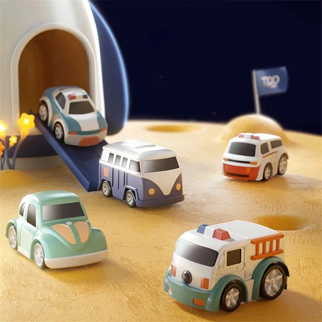 Cartoon Space Panda Racing Rail Car Toys Children Rocket Track Car Adventure Game Brain Mechanical Interactive Kid Toy Car Gift 4